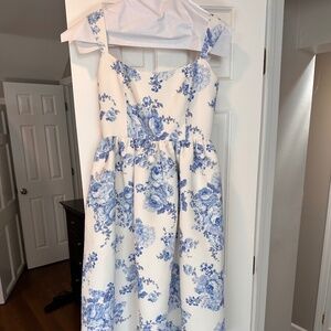 Sachin and Babi Blaine Taffeta Square neck midi dress